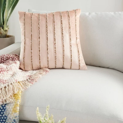 Sofia Beaded Striped Throw Pillow - Mina Victory 4 Sofia Beaded Striped Throw Pillow - Mina Victory - Image 2