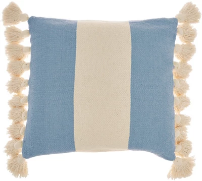 Mina Victory Life Styles Color Block Stripes With Tassel 18"x18" Indoor Throw Pillow 12 Mina Victory Life Styles Color Block Stripes With Tassel 18"x18" Indoor Throw Pillow - Image 10