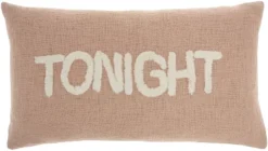 Mina Victory Life Styles Tonight Reversible Not Tonight Tufted Text 14" X 24" Indoor Throw Pillow -Mina Victory Shop GUEST 08b52c6e 0509 43d7 8c52 701851efd1ee