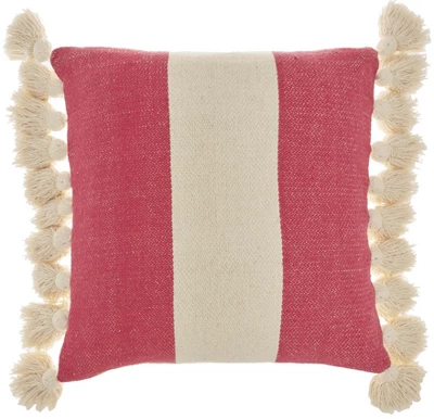 Mina Victory Life Styles Color Block Stripes With Tassel 18"x18" Indoor Throw Pillow 13 Mina Victory Life Styles Color Block Stripes With Tassel 18"x18" Indoor Throw Pillow - Image 11