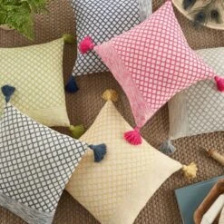 18"x18" Life Styles Lattice With Tassels Square Throw Pillow - Mina Victory -Mina Victory Shop GUEST 0bbf5e34 b2b3 48e2 af27 d3f5413b5dc4