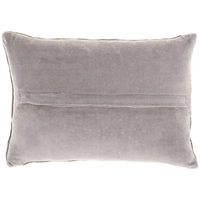 10"x14" Luminescence Beaded Vertical Striped Lumbar Throw Pillow Pewter - Mina Victory 5 10"x14" Luminescence Beaded Vertical Striped Lumbar Throw Pillow Pewter - Mina Victory - Image 3