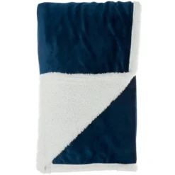 50"x60" Velvet Faux Shearling Reversible Throw Blanket - Mina Victory -Mina Victory Shop GUEST 0f3e6e2a f39a 4b8f 9162 d9ed73741780