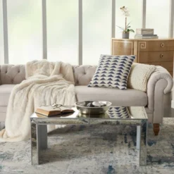 20"x20" Oversize Life Styles Printed Triangles Square Throw Pillow Navy - Mina Victory -Mina Victory Shop GUEST 11f43429 4021 4ea6 8566 0fcbacc8d58f