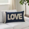 Mina Victory Life Styles Beaded Love 14" X 24" Navy Indoor Pillow Cover