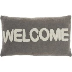 12"x21" Oversize Life Styles 'Welcome' Tufted Lumbar Throw Pillow - Mina Victory -Mina Victory Shop GUEST 202064aa 32ea 4ecc b6ed c92fdc678808