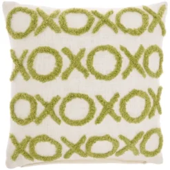 18"x18" Life Styles Tufted 'XOXO' Square Throw Pillow - Mina Victory -Mina Victory Shop GUEST 26dcb8a9 05ad 4761 9062 882a06d96b72