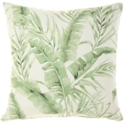 18"x18" Reversible Indoor/Outdoor Banana Leaf And Chevron Print Square Throw Pillow - Mina Victory -Mina Victory Shop GUEST 29525edd 7e10 4307 a2bb 40eeb9c53b34
