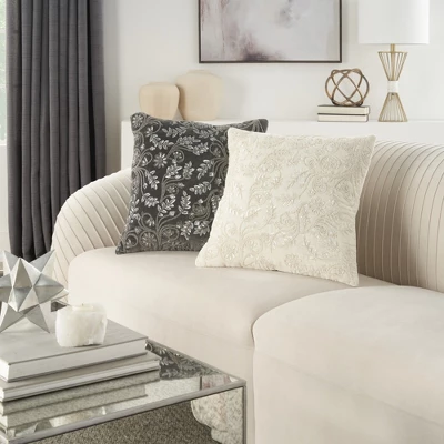 Mina Victory Luminescence Beaded Flowers Indoor Throw Pillow 4 Mina Victory Luminescence Beaded Flowers Indoor Throw Pillow - Image 2