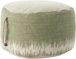 Mina Victory Life Styles Stonewash 20" X 20" X 12" Indoor Drum Pouf With Handle -Mina Victory Shop GUEST 383175f6 0f8e 419a be5f 42e9bebf09c3