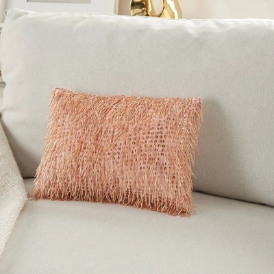 10"x14" Luminescence Beaded Lumbar Throw Pillow With Tassels - Mina Victory 4 10"x14" Luminescence Beaded Lumbar Throw Pillow With Tassels - Mina Victory - Image 2