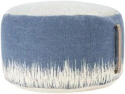 Mina Victory Life Styles Stonewash 20" X 20" X 12" Indoor Drum Pouf With Handle -Mina Victory Shop GUEST 407bacd1 ea54 4440 9fc3 741fb661698f