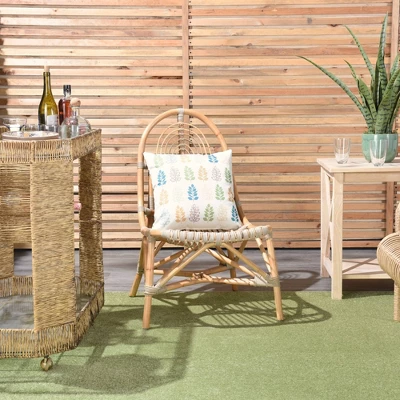 18"x18" Reversible Indoor/Outdoor Leaves And Chevron Print Square Throw Pillow - Mina Victory 6 18"x18" Reversible Indoor/Outdoor Leaves And Chevron Print Square Throw Pillow - Mina Victory - Image 5