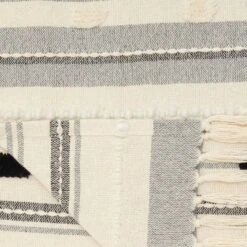 50"x60" Ribbed With Pom-Pom Throw Blanket Black/Ivory - Mina Victory -Mina Victory Shop GUEST 43405ddb dfff 48eb a766 ff48b5fa6d10