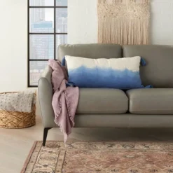 14"x30" Life Styles Ombre Lumbar Throw Pillow With Tassels - Mina Victory -Mina Victory Shop GUEST 45309255 93e9 4db6 8356 4ccfe80ff2c2