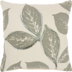 20"x20" Oversize Embroidered Leaves Square Throw Pillow - Mina Victory -Mina Victory Shop GUEST 4546aea5 6e30 4f55 b54f 020f8fa31861