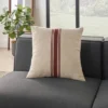 20"x20" Oversize Life Styles Woven Cotton Linen Striped Indoor Square Throw Pillow Maroon - Mina Victory