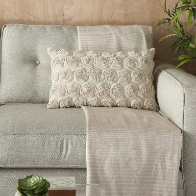 Mina Victory Life Styles Denim Roses Throw Pillow 6 Mina Victory Life Styles Denim Roses Throw Pillow - Image 4