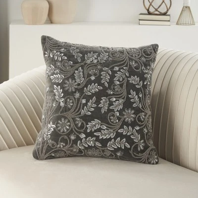 Mina Victory Luminescence Beaded Flowers Indoor Throw Pillow 6 Mina Victory Luminescence Beaded Flowers Indoor Throw Pillow - Image 4