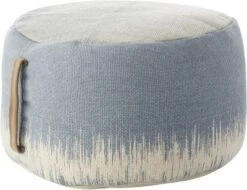 Mina Victory Life Styles Stonewash 20" X 20" X 12" Indoor Drum Pouf With Handle -Mina Victory Shop GUEST 5622b36b 4dad 46dd 8063 5f5d586dba15