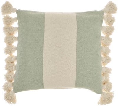Mina Victory Life Styles Color Block Stripes With Tassel 18"x18" Indoor Throw Pillow 15 Mina Victory Life Styles Color Block Stripes With Tassel 18"x18" Indoor Throw Pillow - Image 13