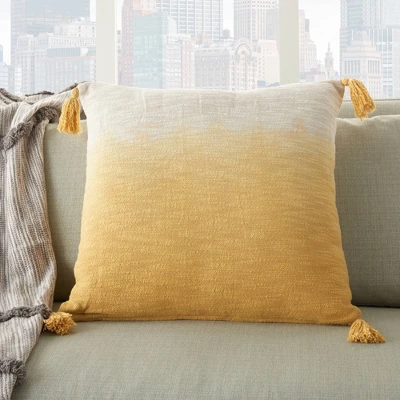 22"x22" Ombre Tassels Oversize Lumbar Throw Pillow Mustard - Mina Victory -Mina Victory Shop GUEST 5dfa450c 8135 47c5 add9 0fa403e28a94