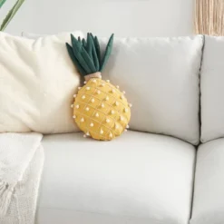 Plush Pineapple Throw Pillow Yellow - Mina Victory
