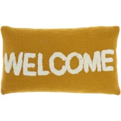 12"x21" Oversize Life Styles 'Welcome' Tufted Lumbar Throw Pillow - Mina Victory -Mina Victory Shop GUEST 65aa126b f1a1 42c2 a86c 5a5a43c65f34