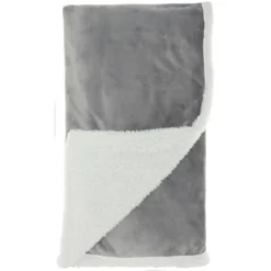 50"x60" Velvet Faux Shearling Reversible Throw Blanket - Mina Victory -Mina Victory Shop GUEST 67951417 a29e 4d26 9022 e8f2ab2ff00e