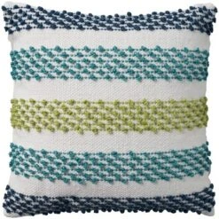 18"x18" Woven Loops Striped Square Throw Pillow With Tassels - Mina Victory -Mina Victory Shop GUEST 697385d9 34e6 44ef 963f 280399129b78