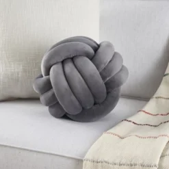 Mina Victory Sofia Infinite Knot Ball 13" X 13" Round Indoor Throw Pillow