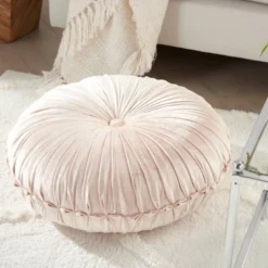 Sofia Pin Tuck Velvet Round Floor Cushion - Mina Victory -Mina Victory Shop GUEST 6d1f4016 a60b 48e3 a888 4dece0757251