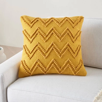 18"x18" Life Styles Chevron Loops Square Throw Pillow Yellow - Mina Victory 5 18"x18" Life Styles Chevron Loops Square Throw Pillow Yellow - Mina Victory - Image 3