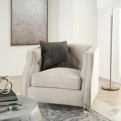 Sofia Beaded Pleated Velvet Throw Pillow - Mina Victory 4 Sofia Beaded Pleated Velvet Throw Pillow - Mina Victory - Image 2