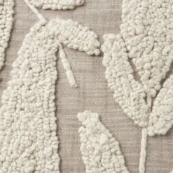 Mina Victory Life Styles Emroidered Leaves 18" X 18" Natural Indoor Pillow Cover -Mina Victory Shop GUEST 7a3bc4f2 c632 44fe aa52 44efdb8b57d1