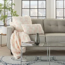 Oversized Chiffon Roses Faux Fur Throw Pillow Ivory - Mina Victory -Mina Victory Shop GUEST 85f42a90 39b4 4b57 a472 acbeb72a0ab7