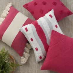 Mina Victory Life Styles Tufted Woven Waves 18"x18" Indoor Throw Pillow -Mina Victory Shop GUEST 862e574a 8a53 48e4 8d2e 257b3d5c443b