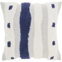 Mina Victory Life Styles Tufted Woven Waves 18"x18" Indoor Throw Pillow -Mina Victory Shop GUEST 883167f6 842a 4704 8ced 37263368fd60