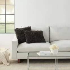 14"x20" Oversize Shag Chindi Short Cut Lumbar Throw Pillow Charcoal - Mina Victory -Mina Victory Shop GUEST 8ed3fcaf 8c9e 4537 82b6 7a678ac9dc1b