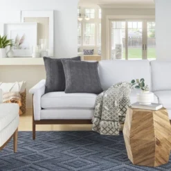 Mina Victory Life Styles Cotton Knitted 18"x18" Indoor Throw Pillows Set Of 2