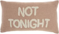 Mina Victory Life Styles Tonight Reversible Not Tonight Tufted Text 14" X 24" Indoor Throw Pillow -Mina Victory Shop GUEST a42fcbfd 9244 4d5c 935f 1ae2ca14f292