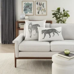 Mina Victory Outdoor Raised Print Leopard Lumbar Throw Pillow -Mina Victory Shop GUEST a497c6e3 551c 48b9 9ba4 d7833af9c85f