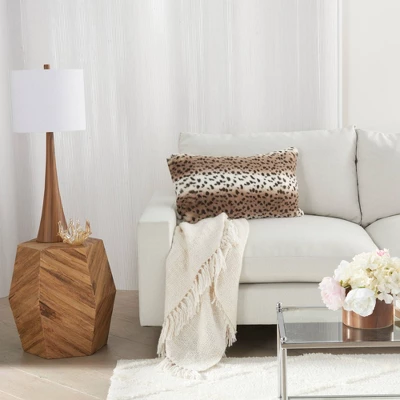 Deer Faux Fur Throw Pillow Beige - Mina Victory 5 Deer Faux Fur Throw Pillow Beige - Mina Victory - Image 3