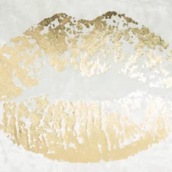 12"x18" Luminescence Metallic Lips Lumbar Throw Pillow Gold - Mina Victory -Mina Victory Shop GUEST a8af049d e731 4809 bf5f 6aa3ffdf6364