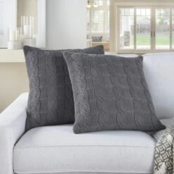 Mina Victory Life Styles Cotton Knitted 18"x18" Indoor Throw Pillows Set Of 2 -Mina Victory Shop GUEST a9e21df7 4829 4b54 90b5 eebcbfbc3c8b