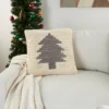20"x20" Oversize Christmas Tree Loops Square Throw Pillow Ivory/Gray - Mina Victory -Mina Victory Shop GUEST ad30b799 c63c 4d18 92bb f6af32911d31
