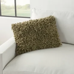 14"x20" Oversize Shag Chindi Short Cut Lumbar Throw Pillow Sage - Mina Victory -Mina Victory Shop GUEST ae8c7703 8286 4c11 b8db dbc6aeb94ddc