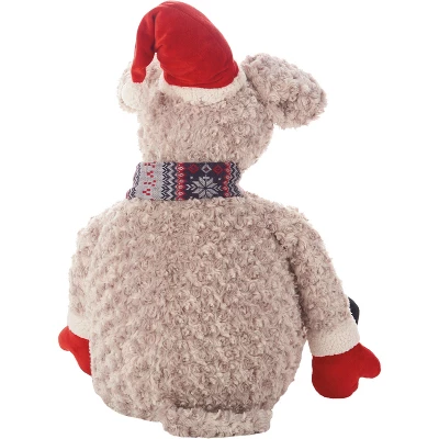 Mina Victory Holiday Mouse Plush Grey 23" X 24" Stuffed Animal 4 Mina Victory Holiday Mouse Plush Grey 23" X 24" Stuffed Animal - Image 2