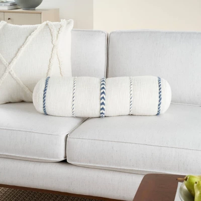 6"x20" Oversize Life Styles Braided Striped Cylinder Throw Pillow - Mina Victory 8 6"x20" Oversize Life Styles Braided Striped Cylinder Throw Pillow - Mina Victory - Image 6