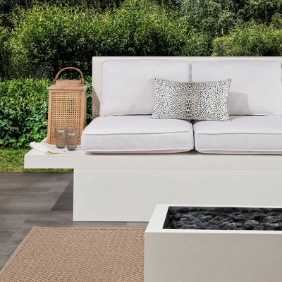 12"x21" Raised Print Leopard Outdoor Lumbar Throw Pillow White/Black - Mina Victory 7 12"x21" Raised Print Leopard Outdoor Lumbar Throw Pillow White/Black - Mina Victory - Image 5